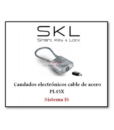 Candado electrónico cable de acero PL45X. Sistema IS, SKL