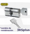 Cilindro Alta seguridad "Cambio combinación" 3KSplus,3+3 llaves, EVVA