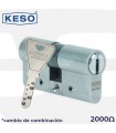 Cilindro alta seguridad  2000Ω Acero,"cambio de combinación" , Keso