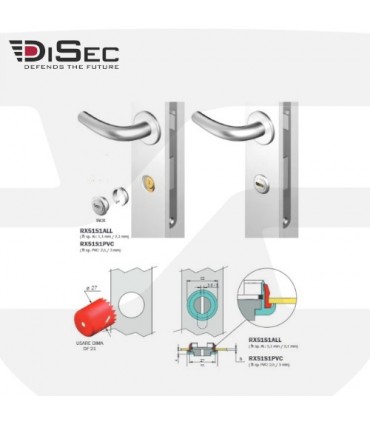 Rotor de alta seguridad puertas aluminio y PVC, RXS1,Disec