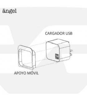 Doble cargador USB Canaleta deslizable. ängel.