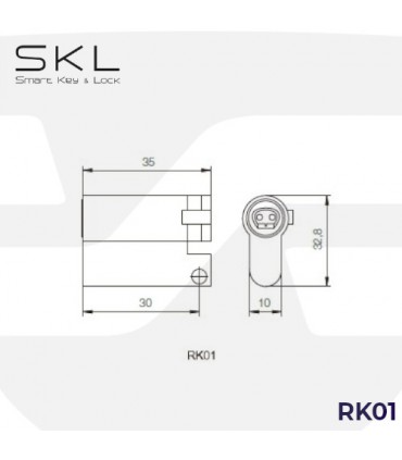 Cilindro electrónico RK01 Sistema IS, sin bateria. SKL
