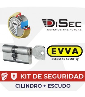 Kit Cilindro Alta seguridad 4KSplus, + escudo ROCK BD280MR.  5 llaves, EVVA