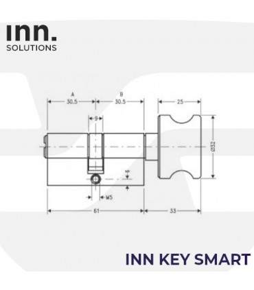 Cilindro alta seguridad Inn Key Smart con pomo CONFORT Vds Bz+, Sistema Key Control,INN