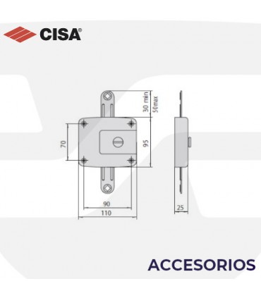 Accesorios cerraduras sobreponer de Cisa
