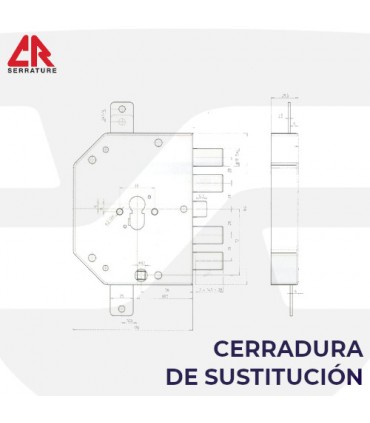 CERRADURA SUSTITUCION PUERTA ACORAZADA DE LLAVE DE BORJAS  A PERFIL EUROPEO 2151, CR