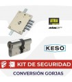 KIT alta seguridad sustitución cerradura gorjas 75 de puertas acorazadas por cilindro europeo Keso Master Reforzado, MIA