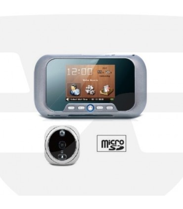 Mirilla con detección de movimiento SHC1000 grabación automatizada  detección de golpeo de puerta. 4 Baterías AA. Pantalla 2.7 pulgadas LCD.  Micro SD