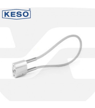 Candado alta seguridad cable acero con cilindro 4000Ω Master, cromo, Keso