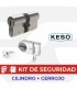Conjunto Seguridad Cilindro 8000Ω Premium con Cerrojo,Cromo, KESO