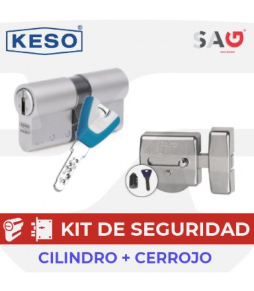 Conjunto cerrojo + bombillo KESO 8000 Master (5 llaves)