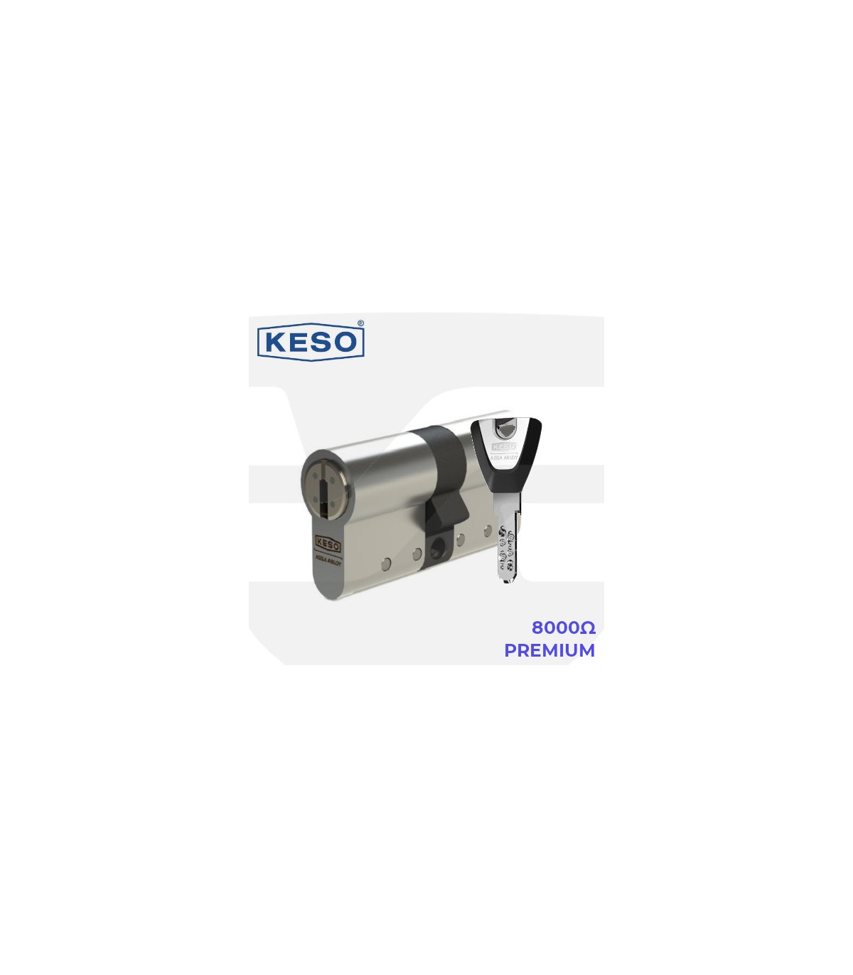 Cilindro KESO 8000 Ω2 PREMIUM - Ferresegur Color CROMO 1.CILINDRO NIQUELADO 60 mm. 30+30 LARGA keso llaves extra largo, 14 mm. 0.CILINDRO FUNCION Sin doble embrague