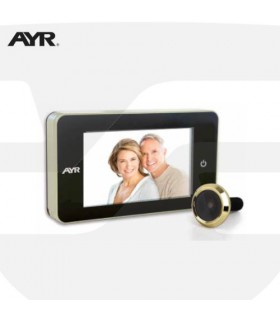 Mirilla digital AYR 9001 con pantalla LCD blanco/cromo, cámara de
