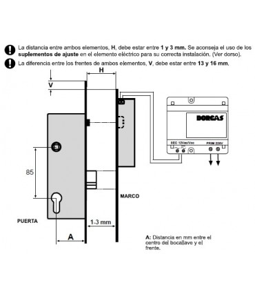 Electrocerraduras embutir, Serie Duo, DORCAS