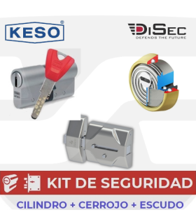 Kit KESO 8000 Ω2 MASTER+ Cerrojo LINCE 7930RSS + Escudo DISEC ROK BD280MR