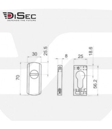 Escudo de alta seguridad estrecho, Serie SG10, Disec