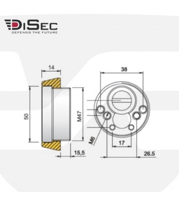 Escudo blindado de alta seguridad para cerrrojos SAG ,BD280MR Serie ROK, Disec