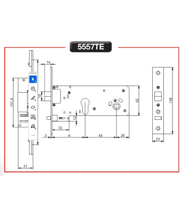 Electrocerradura automática embutir horizontal ATEKO 5557, Lince