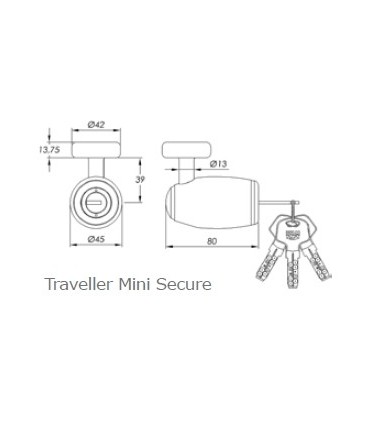 Antirrobos de disco, Traveller Mini Secure, IFAM