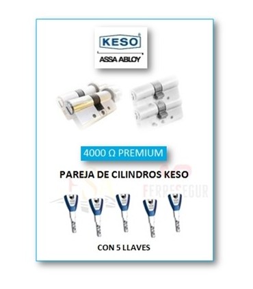Pareja de Cilindros Alta Seguridad 4000Ω Premium, KESO