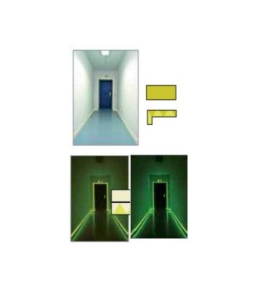 Marcajes para puertas adhesivos fotoluminiscentes,