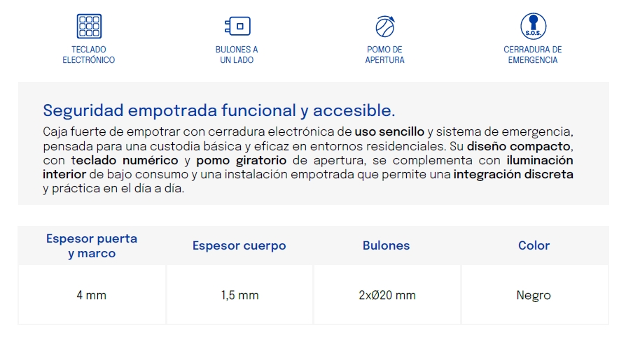 CAJA FUERTE ALPHA EMPOTRAR