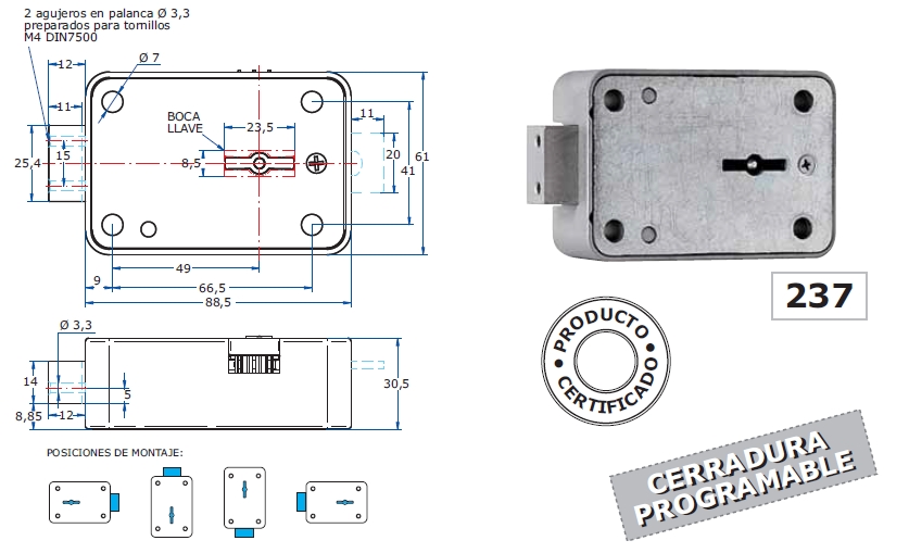 AGA CERRADURA CAJA FUERTE 237