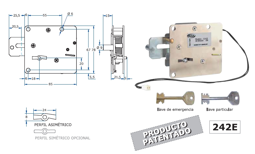 AGA CERRADURA CAJA FUERTE 242E
