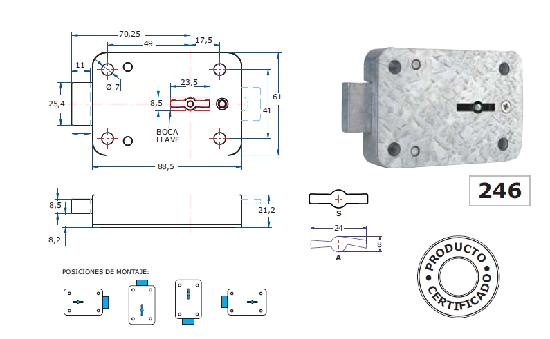 AGA CERRADURA CAJA FUERTE 246