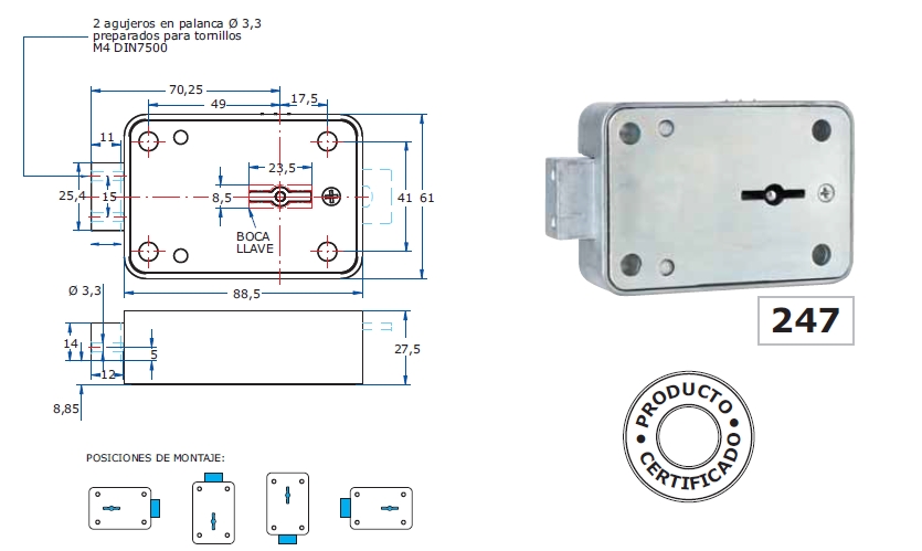 AGA CERRADURA CAJA FUERTE 247