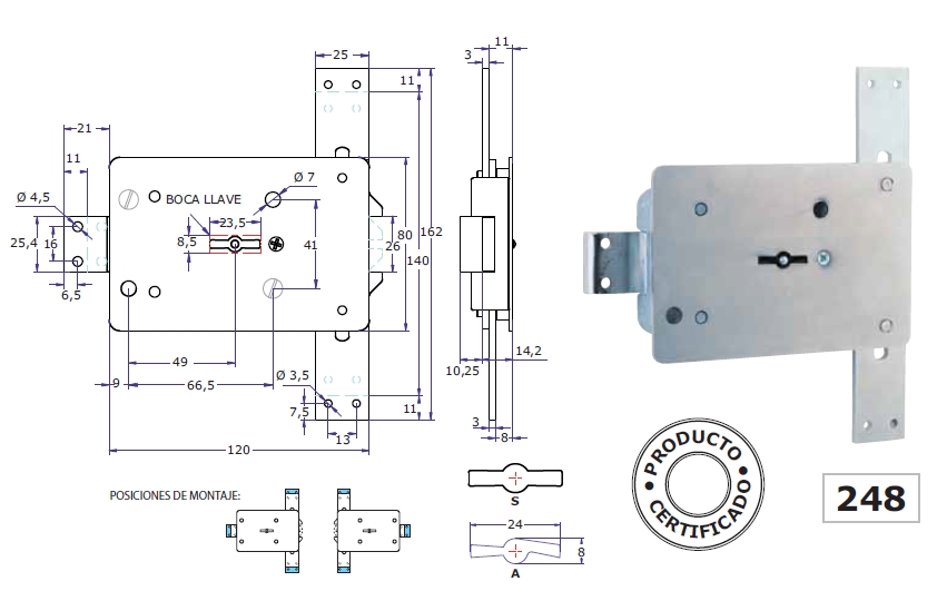 AGA CERRADURA CAJA FUERTE 248