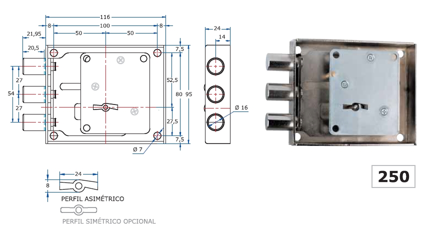 AGA CERRADURA CAJA FUERTE 250
