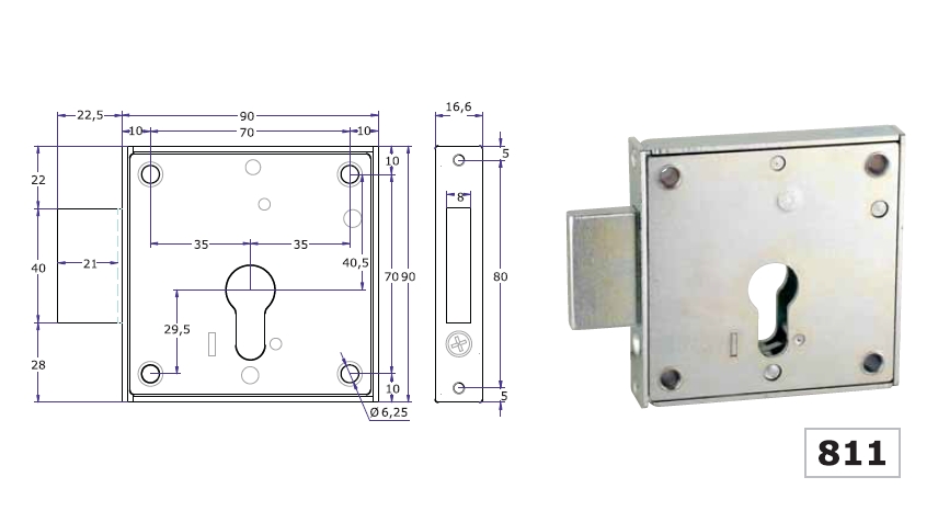 AGA CERRADURA CAJA FUERTE 811