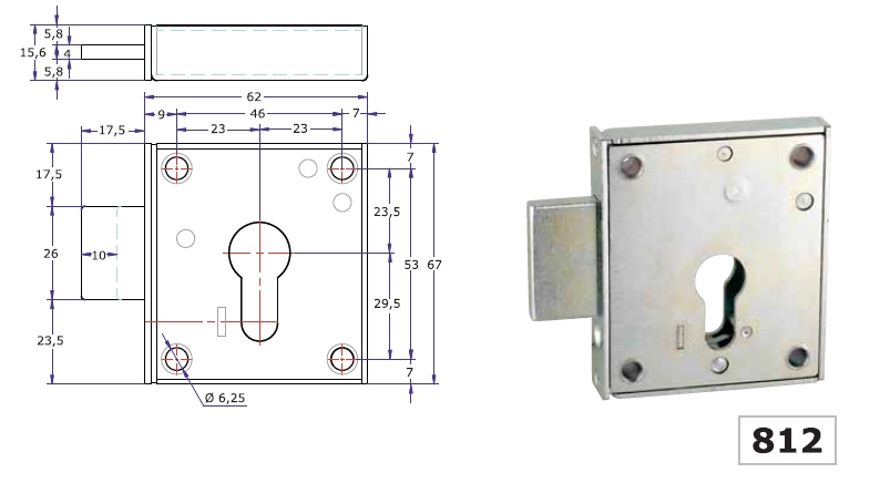 AGA CERRADURA CAJA FUERTE 812