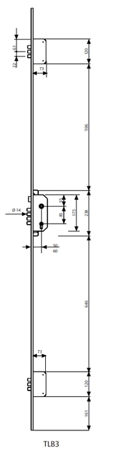 TESA CERRADURA TLB3 CAJA CENTRAL