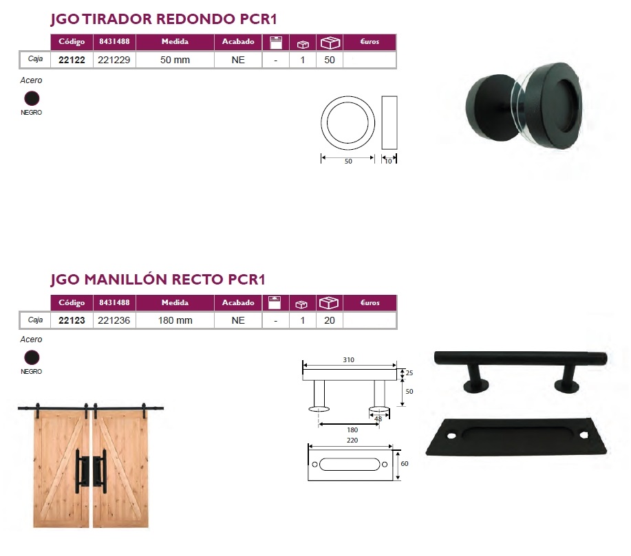 micel accesorios puertas correderas rusticas