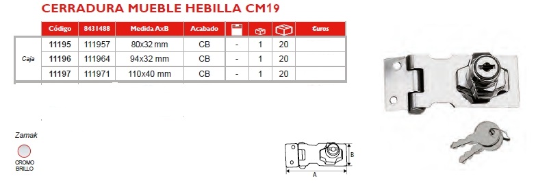 micel cerradura mueble hembrilla