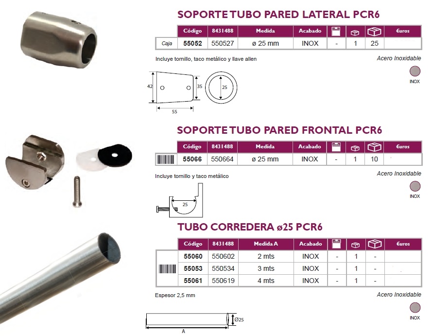 micel kit puertas correderas cristal accesorios