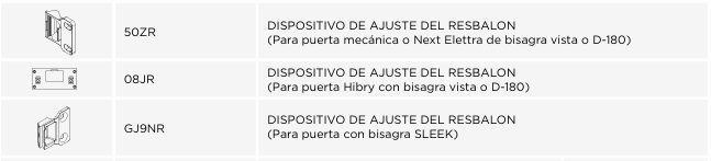 DIERRE DISPOSITIVOS AJUSTE RESBALON PUERTAS