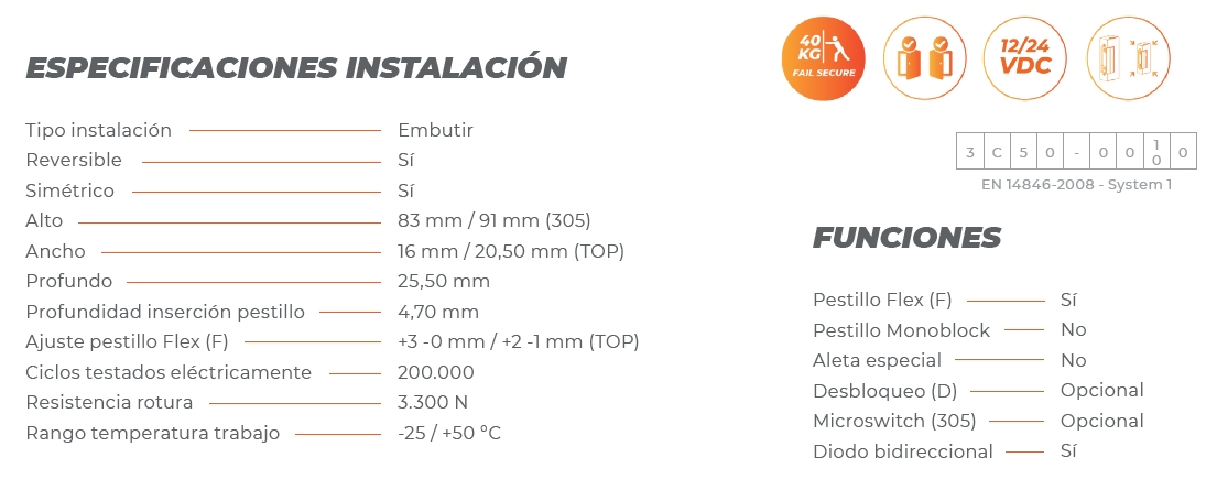 Abrepuertas eléctrico PRELOAD de DORCAS Serie 99PL