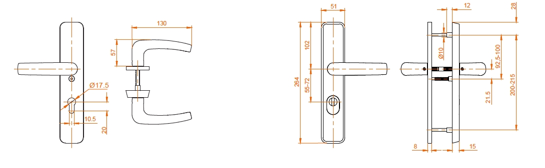 Manivela seguridad con protector cilindro, M&C