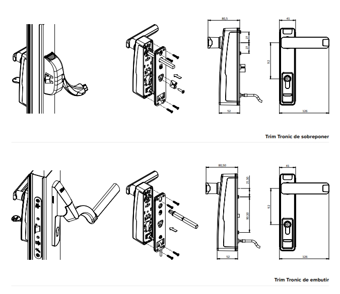 iseo dispositivo exterior electromeccanico trim tronic