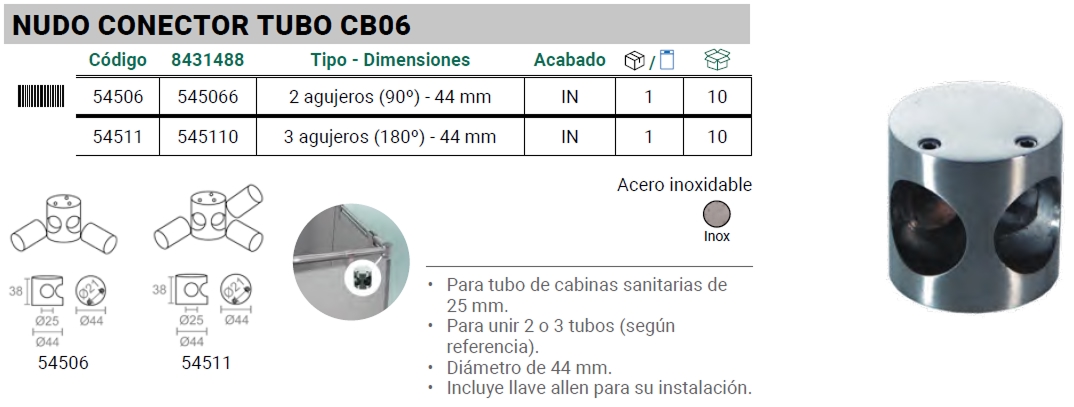 CB06 Nudo Conector Tubo