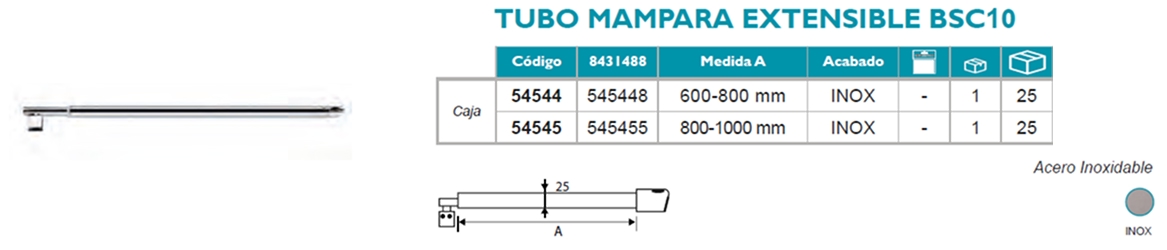 Tubo Mampara Extensible BSC10