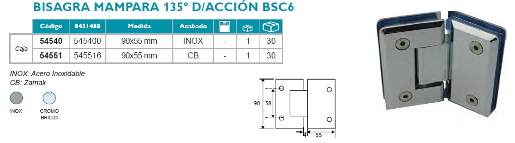 Mampara 135º D-Acción BSC6