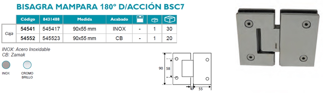 Mampara 180º D-Acción BSC7