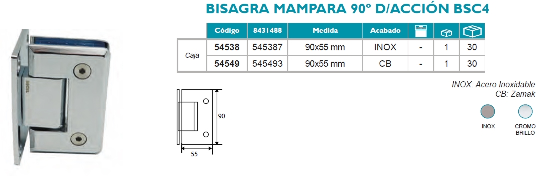 Mampara 90º D-Acción BSC4