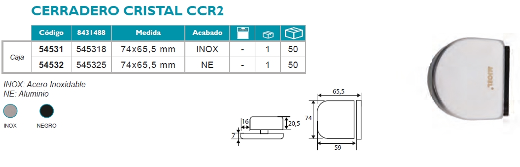 Cerradero Cristal CCR2