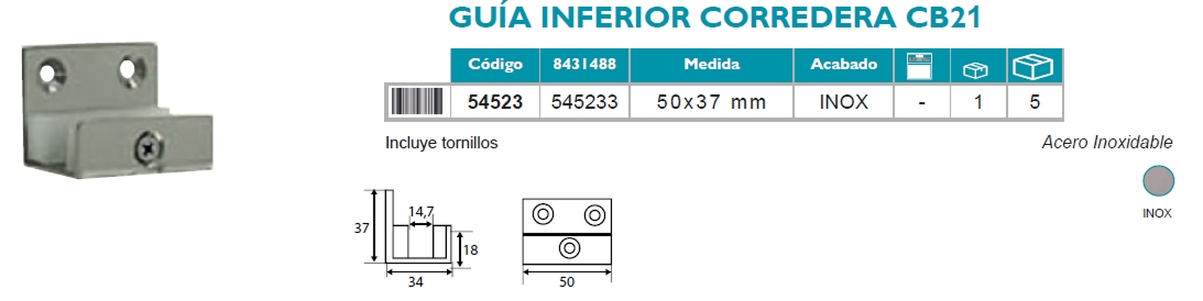 Guía Inferior Corredera CB21