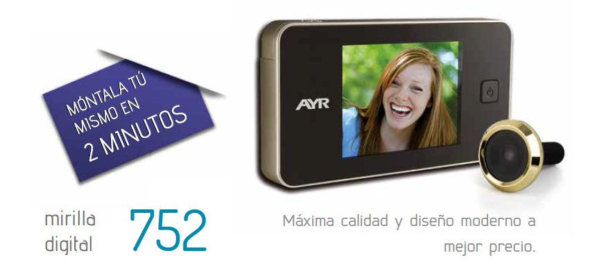 AYR Face Mirilla digital 752 (Grosor de puerta: 38 mm - 110 mm, Tipo de  pantalla: 3.2” TFT, Latón)